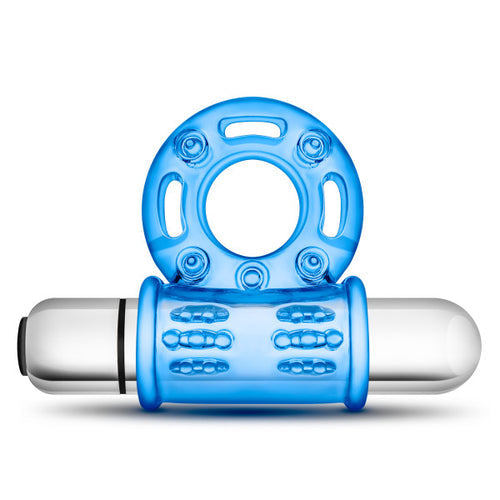 STAY HARD 10 FUNCTION BULL RING BLUE VIBRATING - BN77902