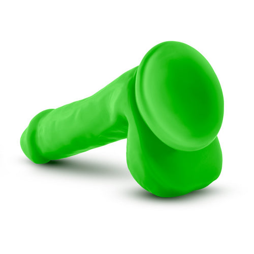 NEO ELITE 6IN SILICONE DUAL DENSITY COCK W/ BALLS NEON GREEN - BN82422