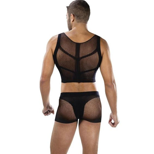 FISHNET ARMOR 2 PIECE SET BLACK - XGBLE322BLK