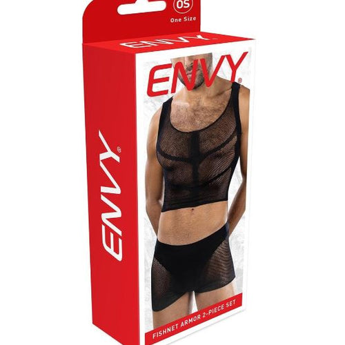 FISHNET ARMOR 2 PIECE SET BLACK - XGBLE322BLK