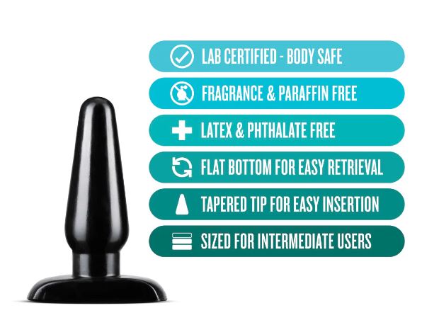 ANAL ADVENTURES BASIC ANAL PLUG - MEDIUM - BLACK - BN18715