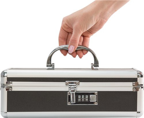 LOCKABLE VIBRATOR CASE BLACK SMALL - BMS09911