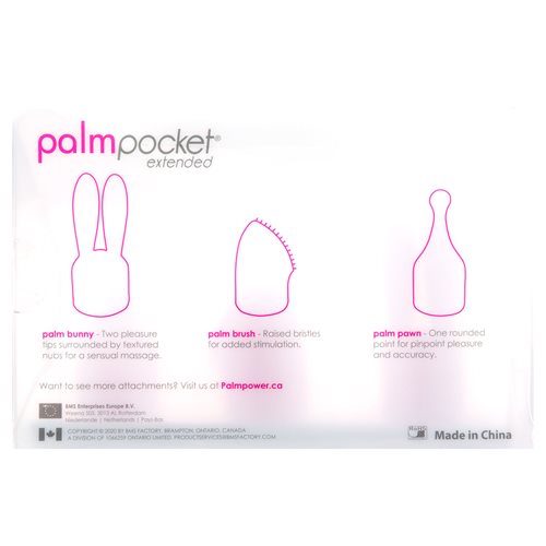 PALM POWER POCKET EXTENDED 3 SILICONE MASSAGER HEADS - BMS30829