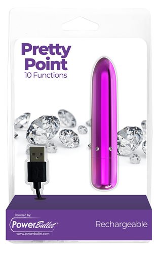 POWER BULLET PRETTY POINT 4IN 10 FUNCTION BULLET PURPLE - BMS56415