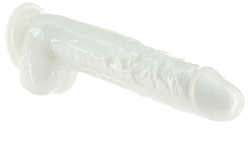 ADDICTION PEARL 8.5 DONG PEARL WHITE TPE W/ BULLET " - BMS87910