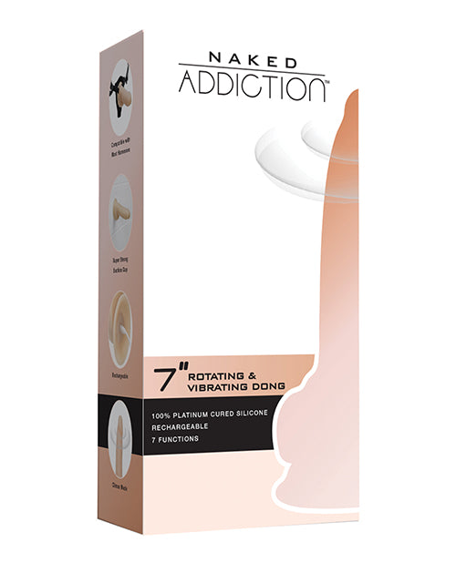 NAKED ADDICTION 7IN ROTATING & VIBRATING DONG - BMS88325