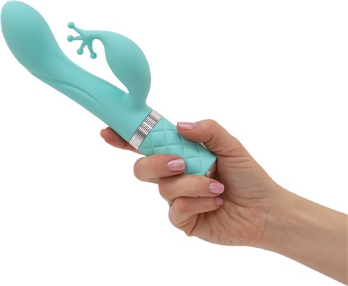 PILLOW TALK KINKY CLITORAL W/ SWAROVSKI CRYSTAL TEAL - BMS96619