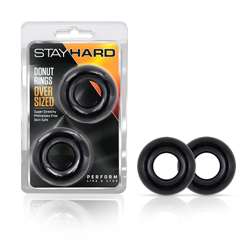STAY HARD DONUT RINGS OVERSIZED BLACK - BN00989