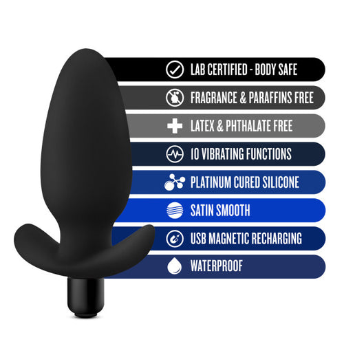 ANAL ADVENTURES PLATINUM SILICONE SADDLE PLUG BLACK - BN10815
