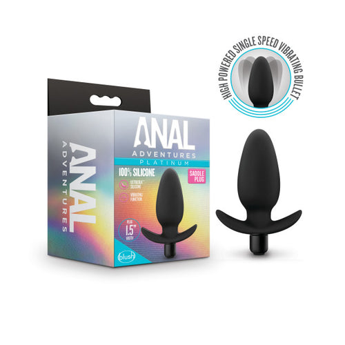 ANAL ADVENTURES PLATINUM SILICONE SADDLE PLUG BLACK - BN10815