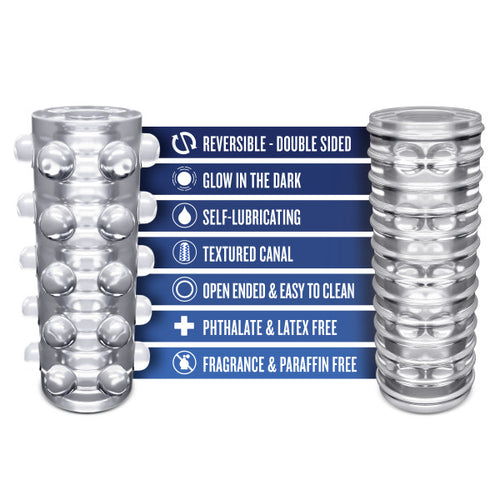 RIZE SWICH GLOW IN THE DARK SELF LUBRICATING STROKER CLEAR - BN06419