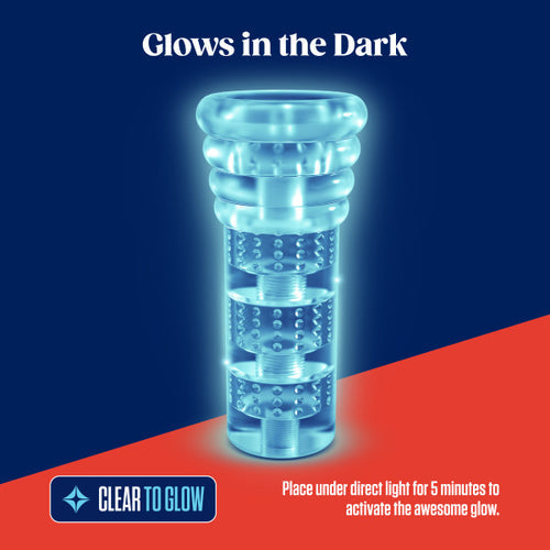 RIZE LUZ GLOW IN THE DARK SELF LUBRICATING STROKER CLEAR - BN06519