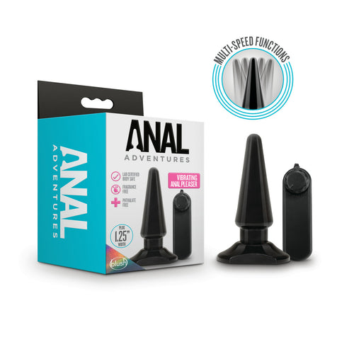 ANAL ADVENTURES BASIC VIBRATING ANAL PLEASER BLACK - BN10605