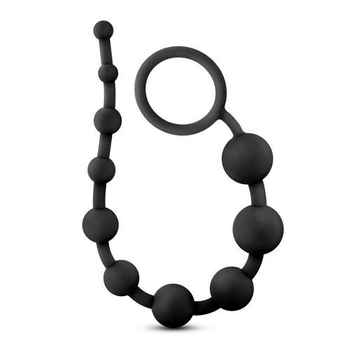 ANAL ADVENTURES PLATINUM SILICONE 10 ANAL BEADS BLACK - BN11015