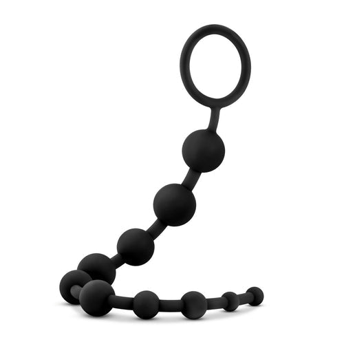 ANAL ADVENTURES PLATINUM SILICONE 10 ANAL BEADS BLACK - BN11015
