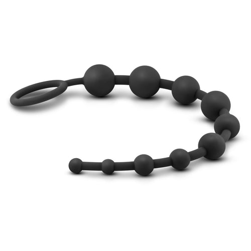 ANAL ADVENTURES PLATINUM SILICONE 10 ANAL BEADS BLACK - BN11015