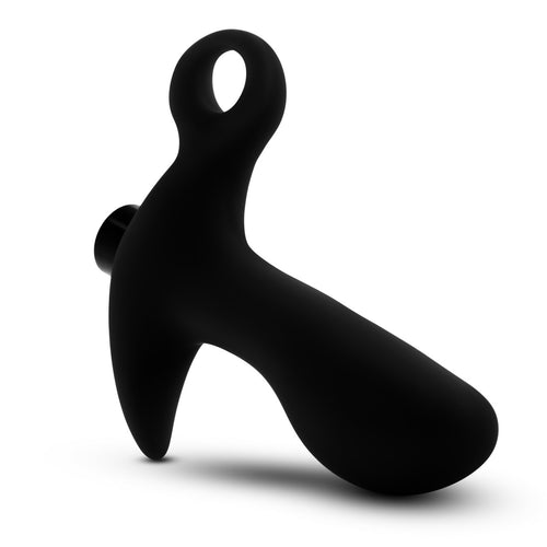 ANAL ADVENTURES PLATINUM SILICONE VIBRATING PROSTATE MASSAGER 1 BLACK - BN11615