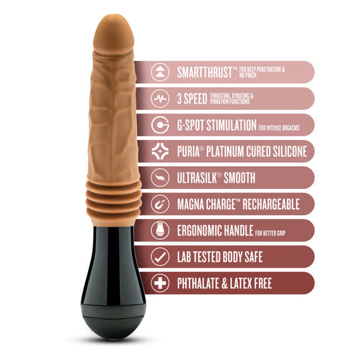 DR SKIN DR. ARTHUR THRUSTING GYRATING VIBRATING DILDO TAN - BN12017