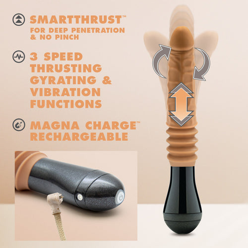 DR SKIN DR. ARTHUR THRUSTING GYRATING VIBRATING DILDO TAN - BN12017