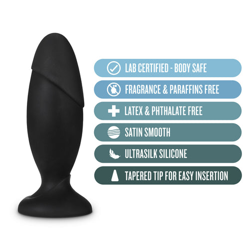 ANAL ADVENTURES PLATINUM SILICONE ROCKET PLUG BLACK - BN12345