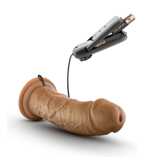 DR SKIN DR JOE 8IN VIBRATING COCK W/ SUCTION CUP MOCHA - BN13827