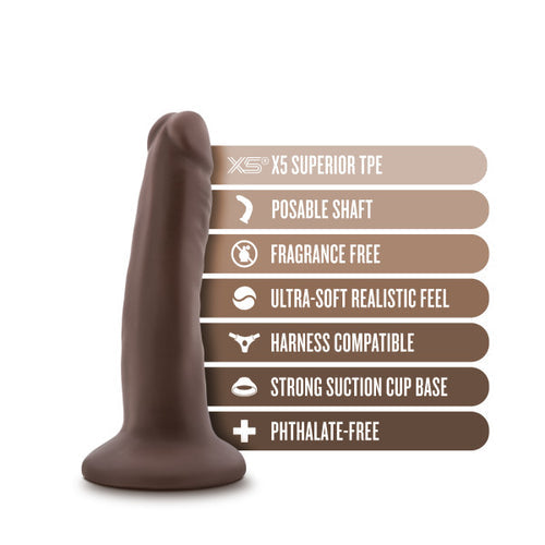 DR SKIN PLUS 5IN POSEABLE DILDO CHOCOLATE - BN14706