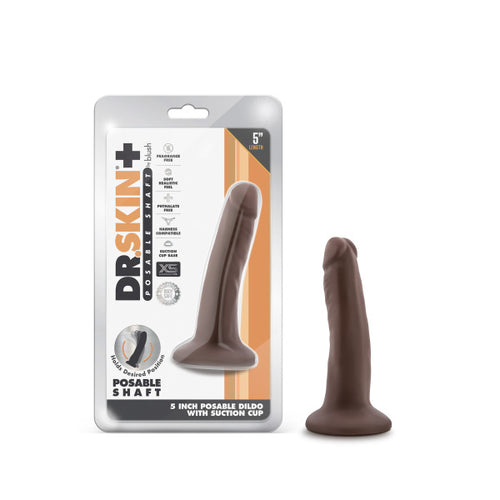 DR SKIN PLUS 5IN POSEABLE DILDO CHOCOLATE - BN14706