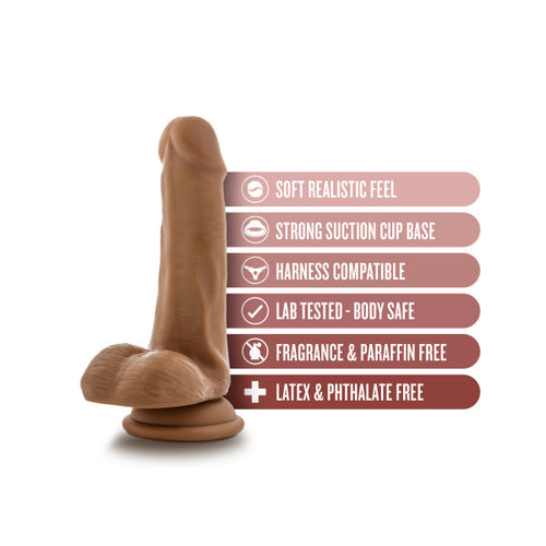 DR. SKIN DR. JEFFREY 6.5IN DILDO W/ BALLS TAN - BN14807