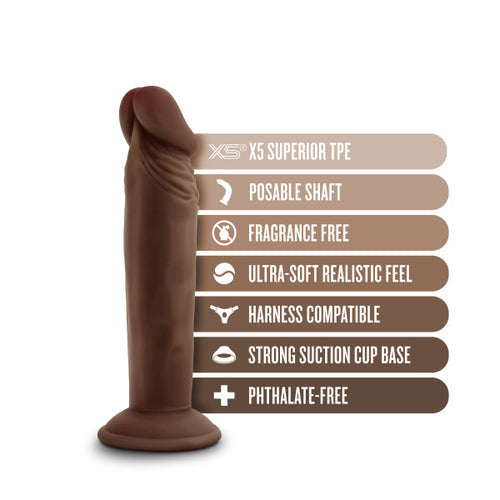 DR SKIN PLUS 6IN POSEABLE DILDO CHOCOLATE - BN14926