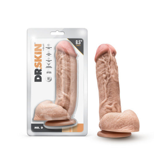 DR. SKIN DR. D 8.5 IN DILDO W/ BALLS BEIGE - BN15453