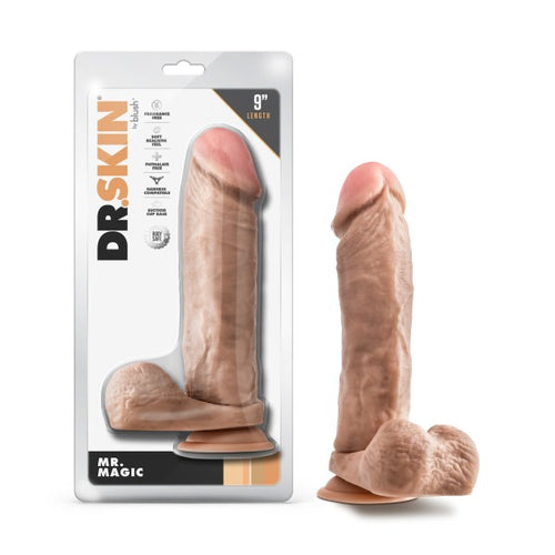 DR. SKIN MR. MAGIC 9IN DILDO W/ BALLS BEIGE - BN15473