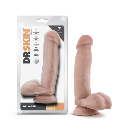 DR. SKIN DR. MARK 7IN DILDO W/ BALLS BEIGE - BN16403