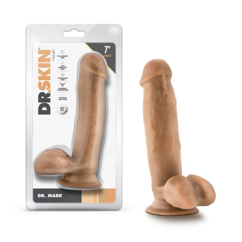 DR. SKIN DR. MARK 7IN DILDO W/ BALLS TAN - BN16407