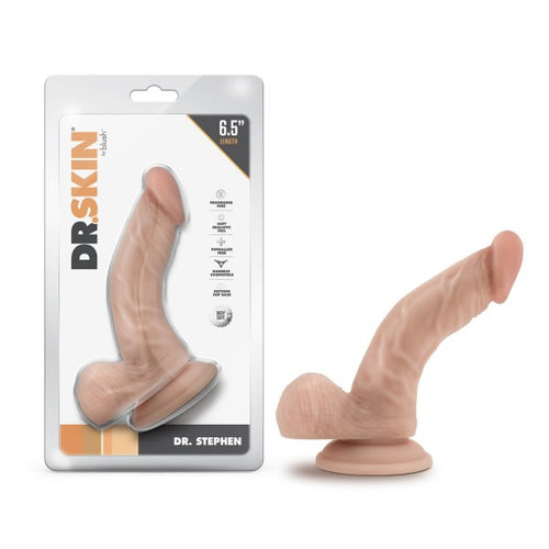 DR. SKIN DR. STEPHEN 6.5IN DILDO W/ BALLS BEIGE - BN16543