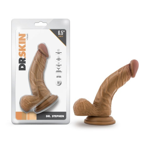 DR. SKIN DR. STEPHEN 6.5IN DILDO W/ BALLS TAN - BN16547