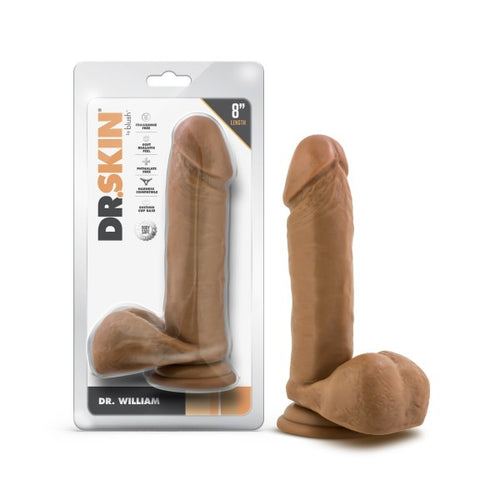 DR. SKIN DR. WILLIAM 8IN DILDO W/ BALLS TAN - BN16967