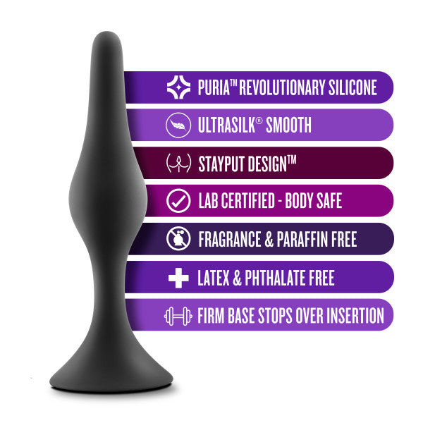 ANAL ADVENTURES BEGINNER ANAL PLUG MEDIUM BLACK - BN21625