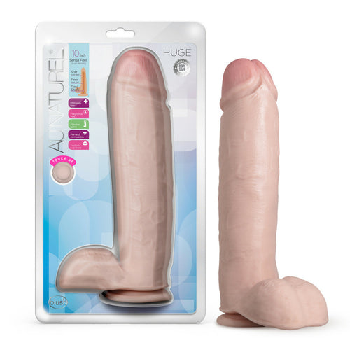 AU NATUREL HUGE 10IN DILDO VANILLA - BN26713