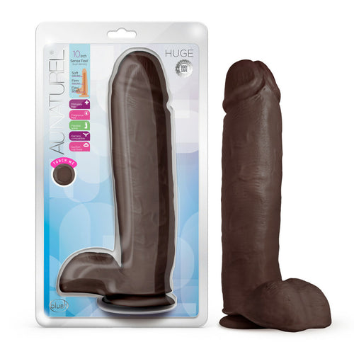 AU NATUREL HUGE 10IN DILDO CHOCOLATE - BN26716