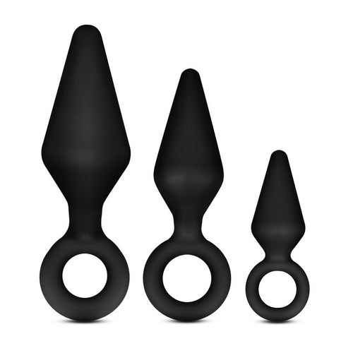 ANAL ADVENTURES PLATINUM SILICONE LOOP PLUG KIT BLACK - BN310175