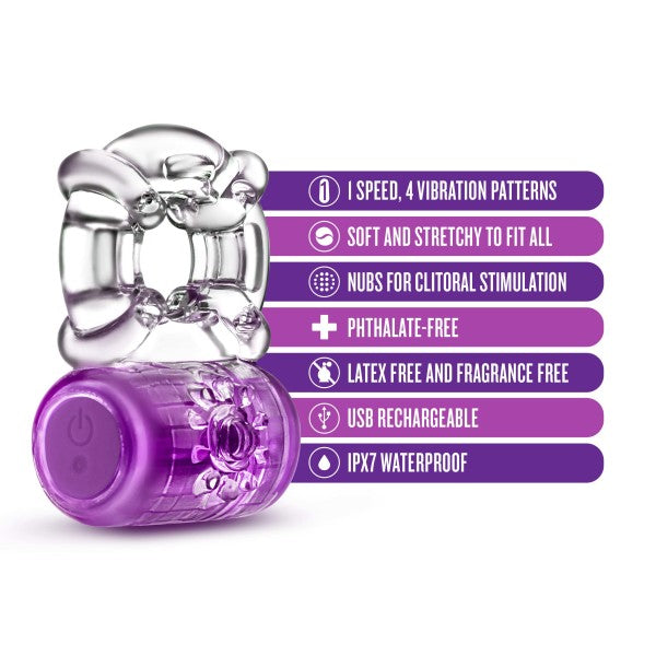 PLAY WITH ME PLEASER C-RING PURPLE RECHARGEABLE - BN31911