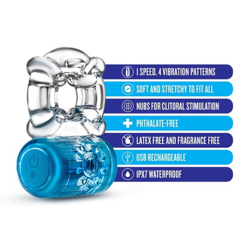 PLAY WITH ME PLEASER C-RING BLUE RECHARGEABLE - BN31912