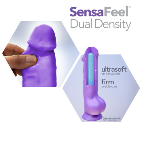 NEO 8IN DUAL DENSITY DILDO NEON PURPLE - BN34511