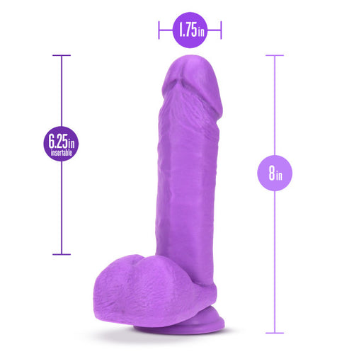 NEO 8IN DUAL DENSITY DILDO NEON PURPLE - BN34511