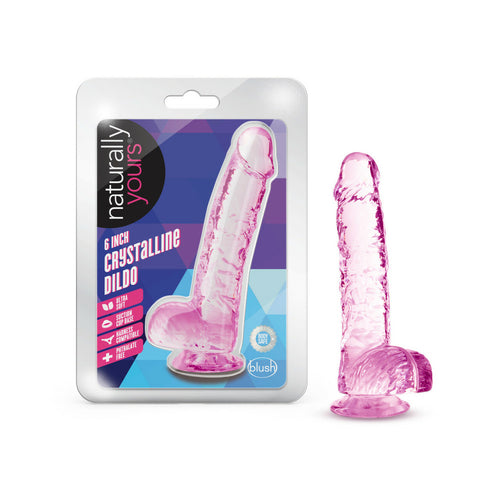 NATURALLY YOURS 6IN ROSE CRYSTALLINE DILDO - BN51700