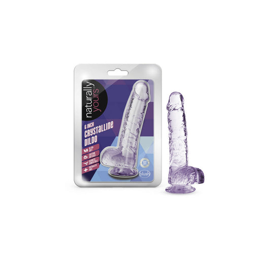 NATURALLY YOURS 6IN AMETHYST CRYSTALLINE DILDO - BN51701