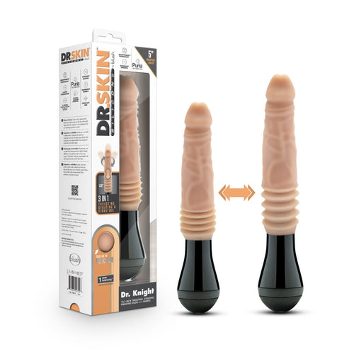 DR. SKIN DR. KNIGHT THRUSTING GYRATING VIBRATING DILDO BEIGE - BN52213