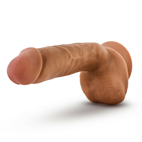 DR SKIN GLIDE 8.5IN SELF LUBRICATING DILDO MOCHA - BN52587