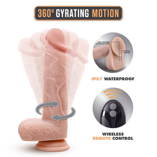DR SKIN SILICONE DR ETHAN 8.5 IN GYRATING DILDO BEIGE - BN60813
