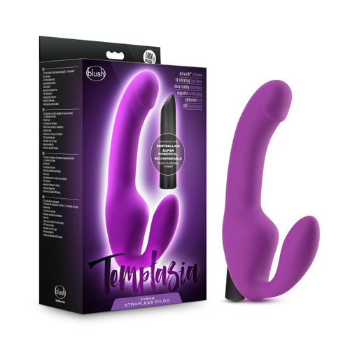 TEMPTASIA CYRUS STRAPLESS SILICONE DILDO PURPLE - BN81501